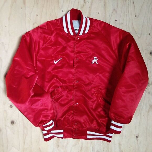 Deadstock Vintage DeLong Custom Alabama Crimson Tide Quilted Satin Bomber Jacket - Picture 2 of 5